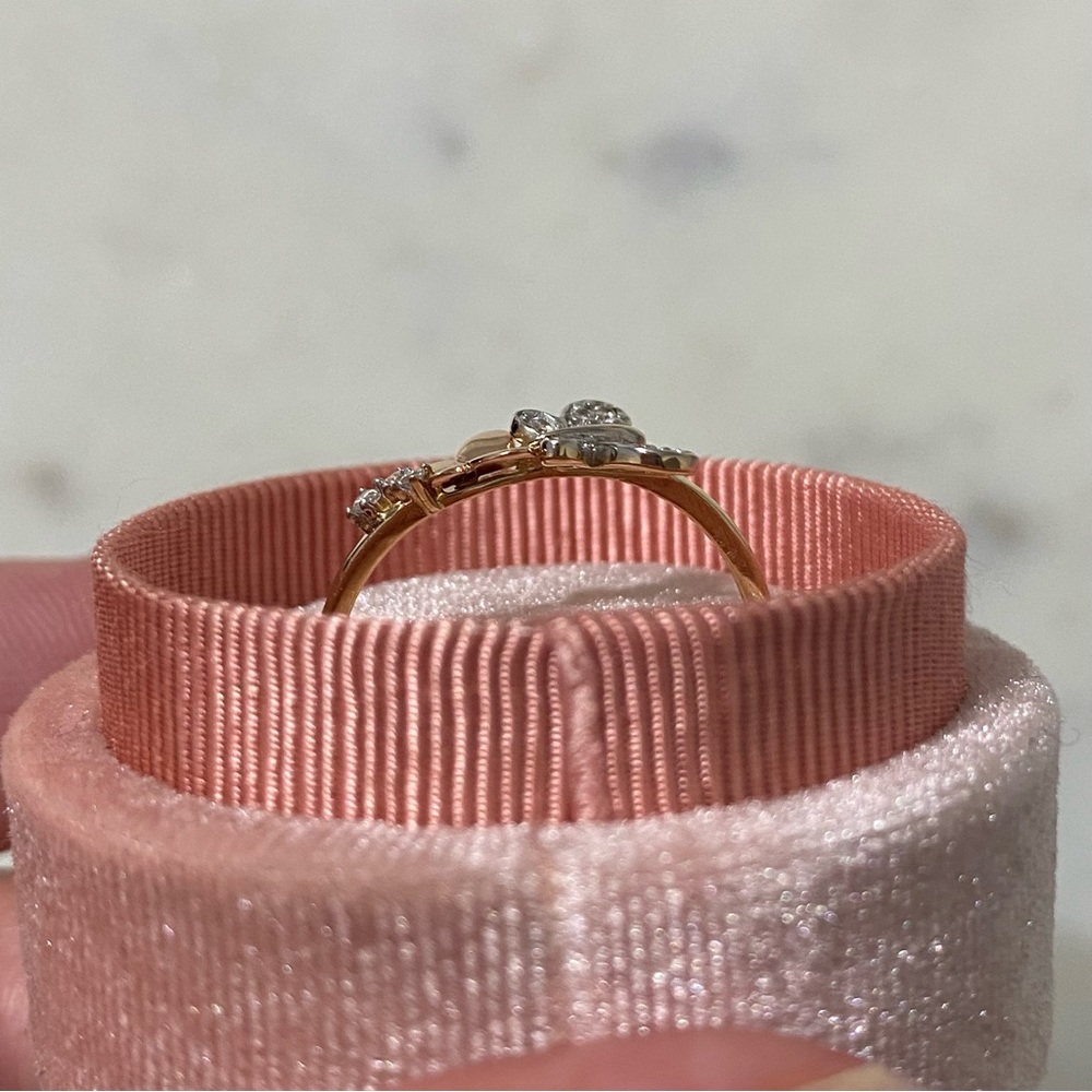 14k Solid Yellow & Rose GOLD Butterfly Ring Size 10 - Picture 5 of 10
